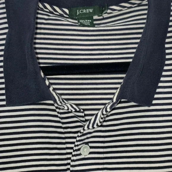 J Crew Polo Golf pima cotton striped polo shirt size Large - Picture 3 of 8